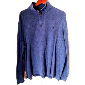 Polo Ralph Lauren Mens 1/4 Zip Sweatshirt Pullover Gray Heathered Pony Logo XXL